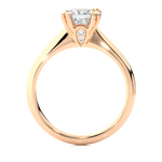 Load image into Gallery viewer, 1.38 CT Princess or Round Lab Grown Diamond Engagement Ring | 4 Stone Gold Band
