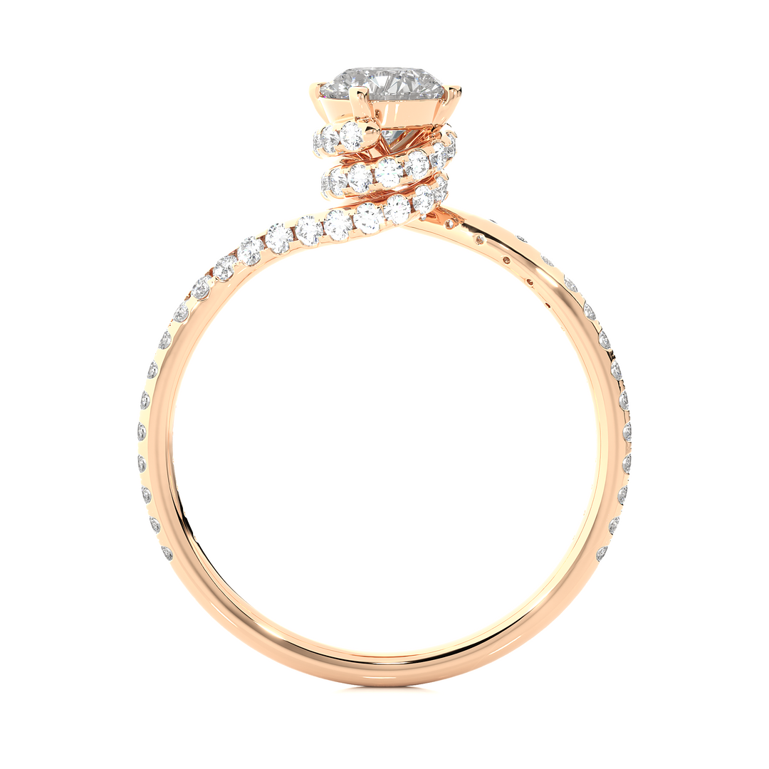 0.84 CTW Round Lab-Grown Diamond Twisted Engagement Ring E-F / VVS-VS