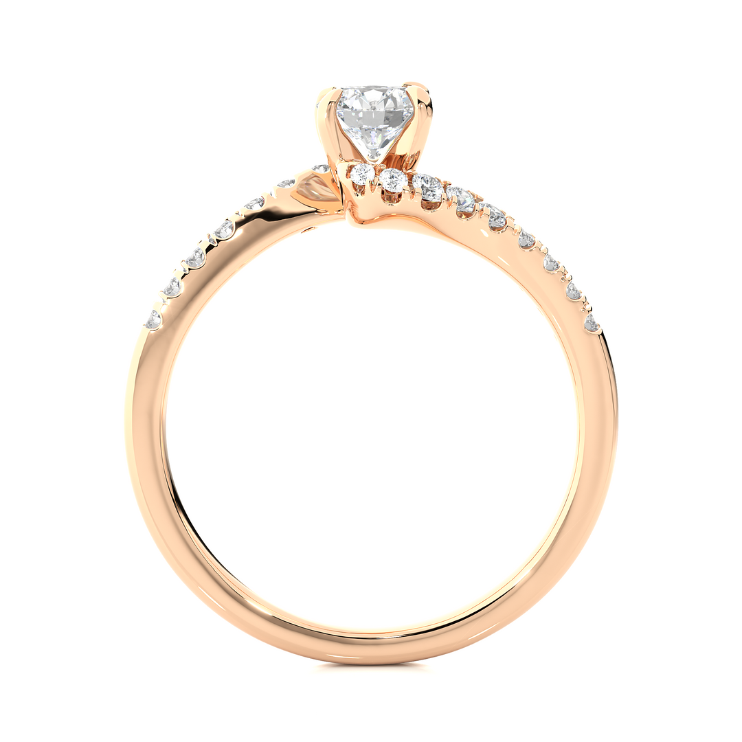 0.67 Carat Vintage Round Cut Lab-Grown Diamond Engagement Ring | Elegant Design