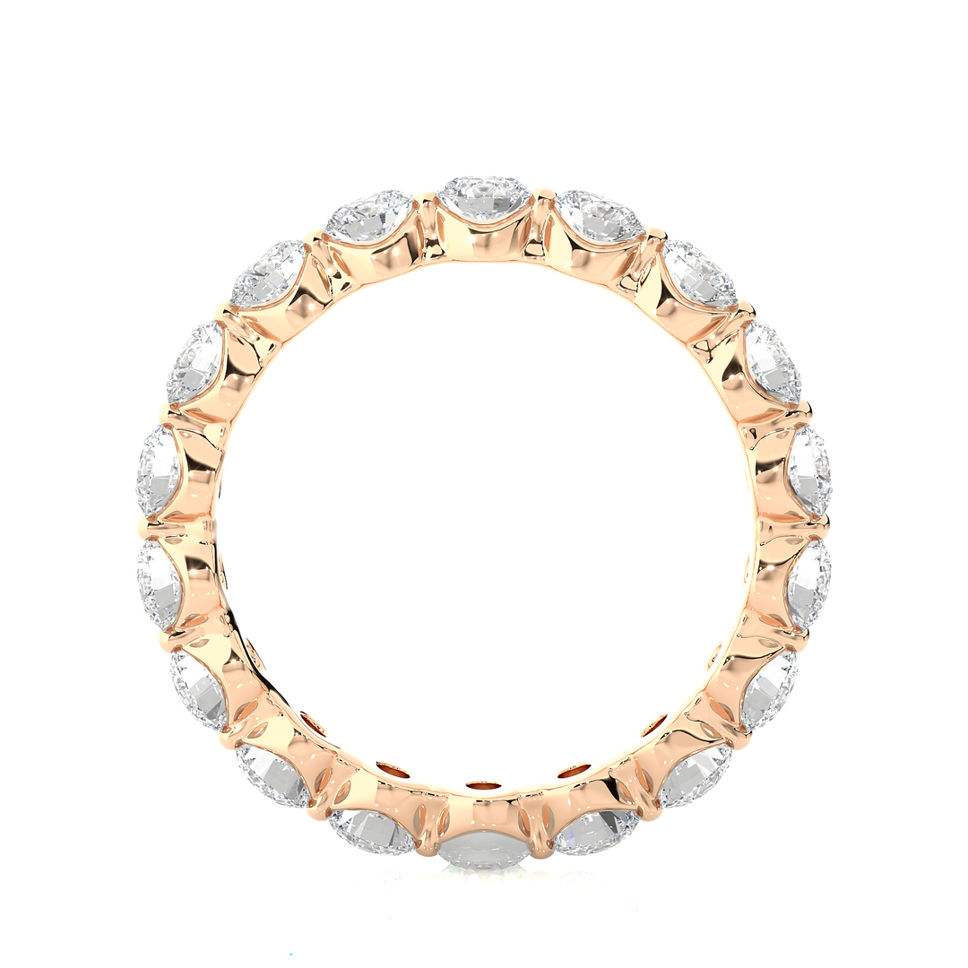 2.01 CT Round Lab Grown Diamond Bar Set Eternity Ring | 18 Stone Gold Band
