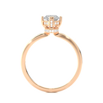 Load image into Gallery viewer, 0.78 CTW Round Lab-Grown Diamond Engagement Ring with Hidden Halo E-F / VVS-VS
