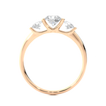 Load image into Gallery viewer, 0.88 CT Round Lab Grown Diamond Bar Setting Ring | 3 Stone Gold Band
