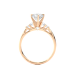 Load image into Gallery viewer, 0.69 CTW Round Lab-Grown Diamond Engagement Ring with Claw &amp; Bezel Set E-F / VVS-VS
