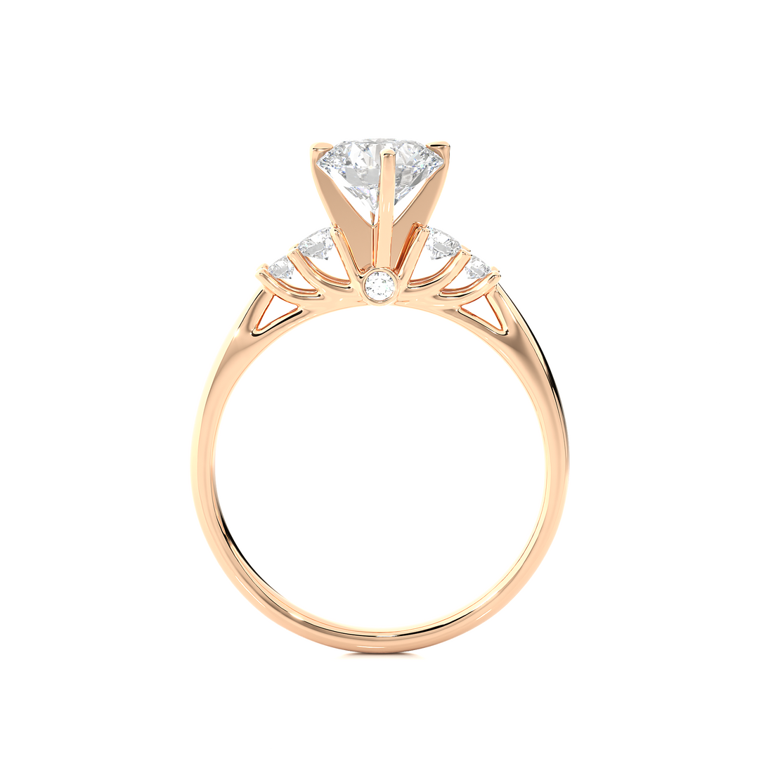0.69 CTW Round Lab-Grown Diamond Engagement Ring with Claw & Bezel Set E-F / VVS-VS