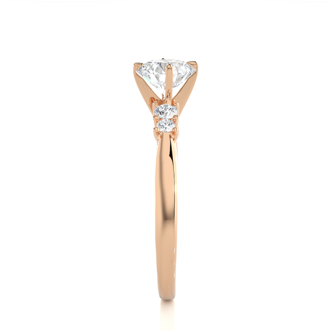 0.69 CTW Round Lab-Grown Diamond Engagement Ring with Claw & Bezel Set E-F / VVS-VS