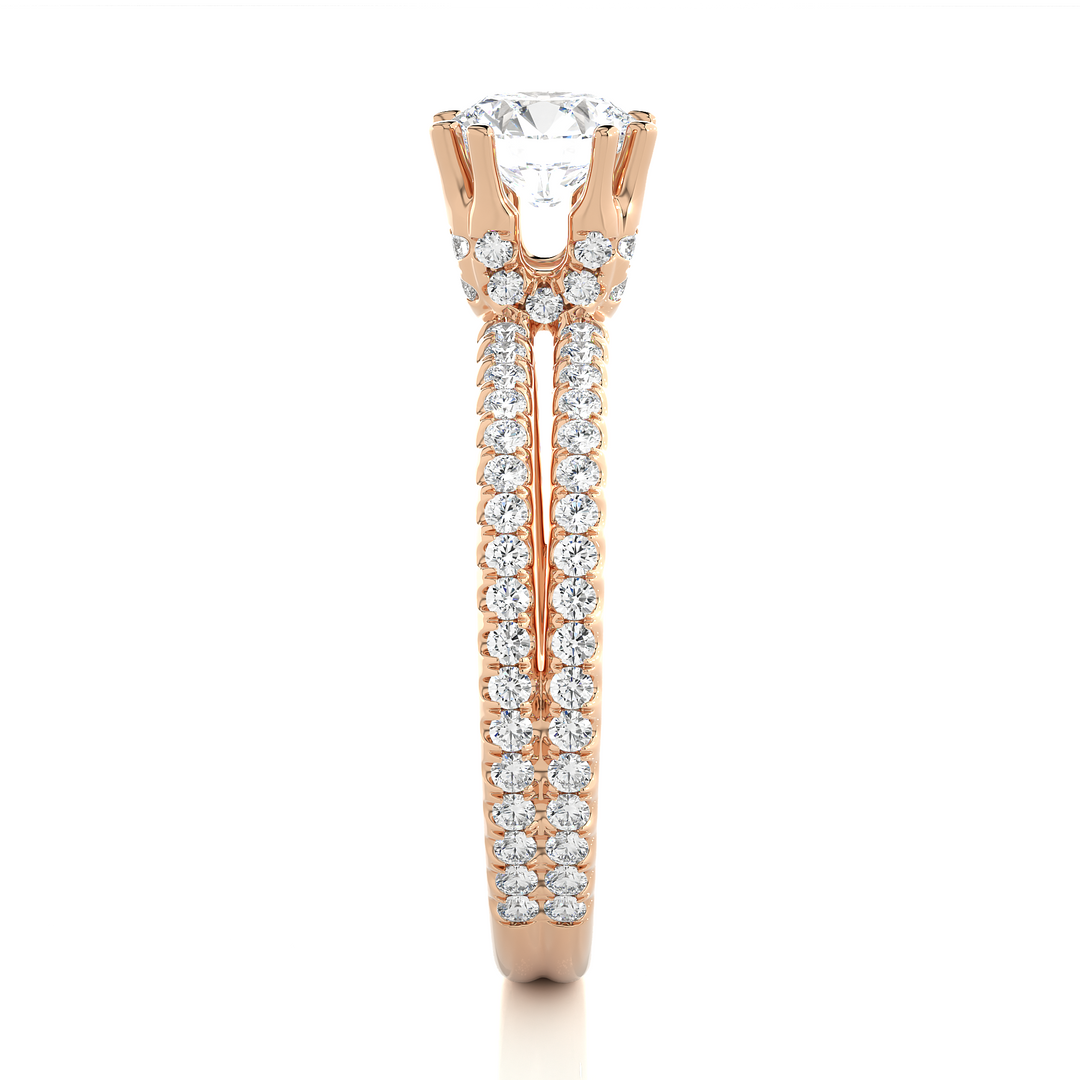1.32 CTW Lab-Grown Diamond Split Shank Engagement Ring – Round Cut