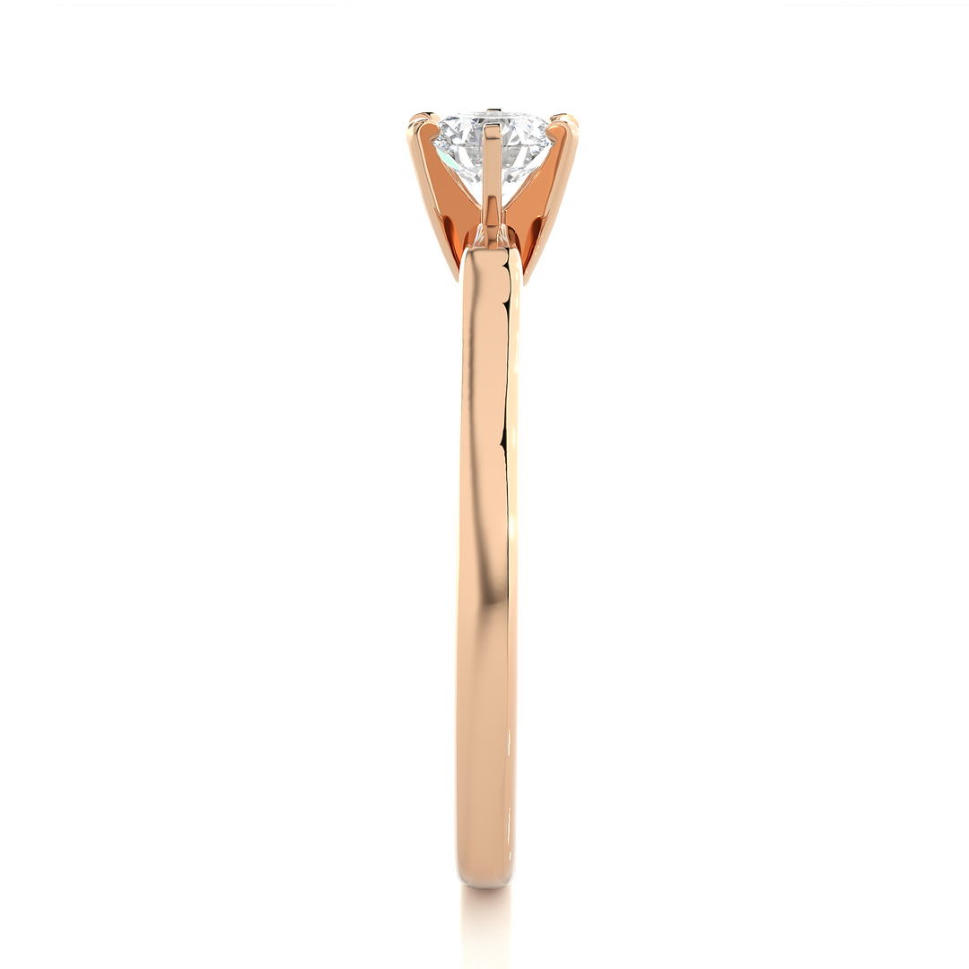 0.47 CT Round Lab Grown Diamond Solitaire Engagement Ring | Gold Band