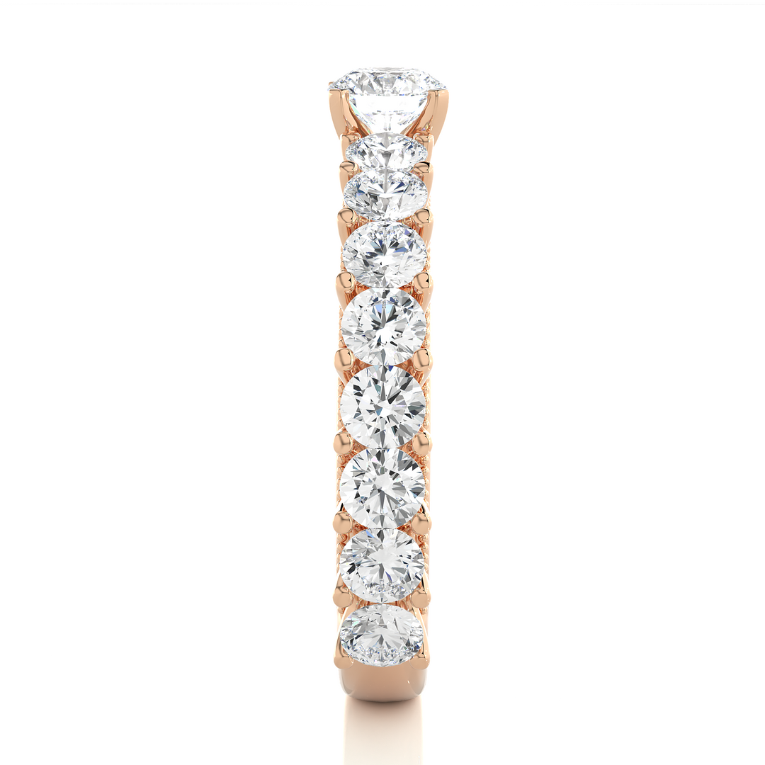 2.53 CTW Round Lab-Grown Diamond Engagement Ring with Milgrain Detailing E-F / VVS-VS