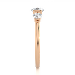 Load image into Gallery viewer, 0.88 CT Round Lab Grown Diamond Bar Setting Ring | 3 Stone Gold Band
