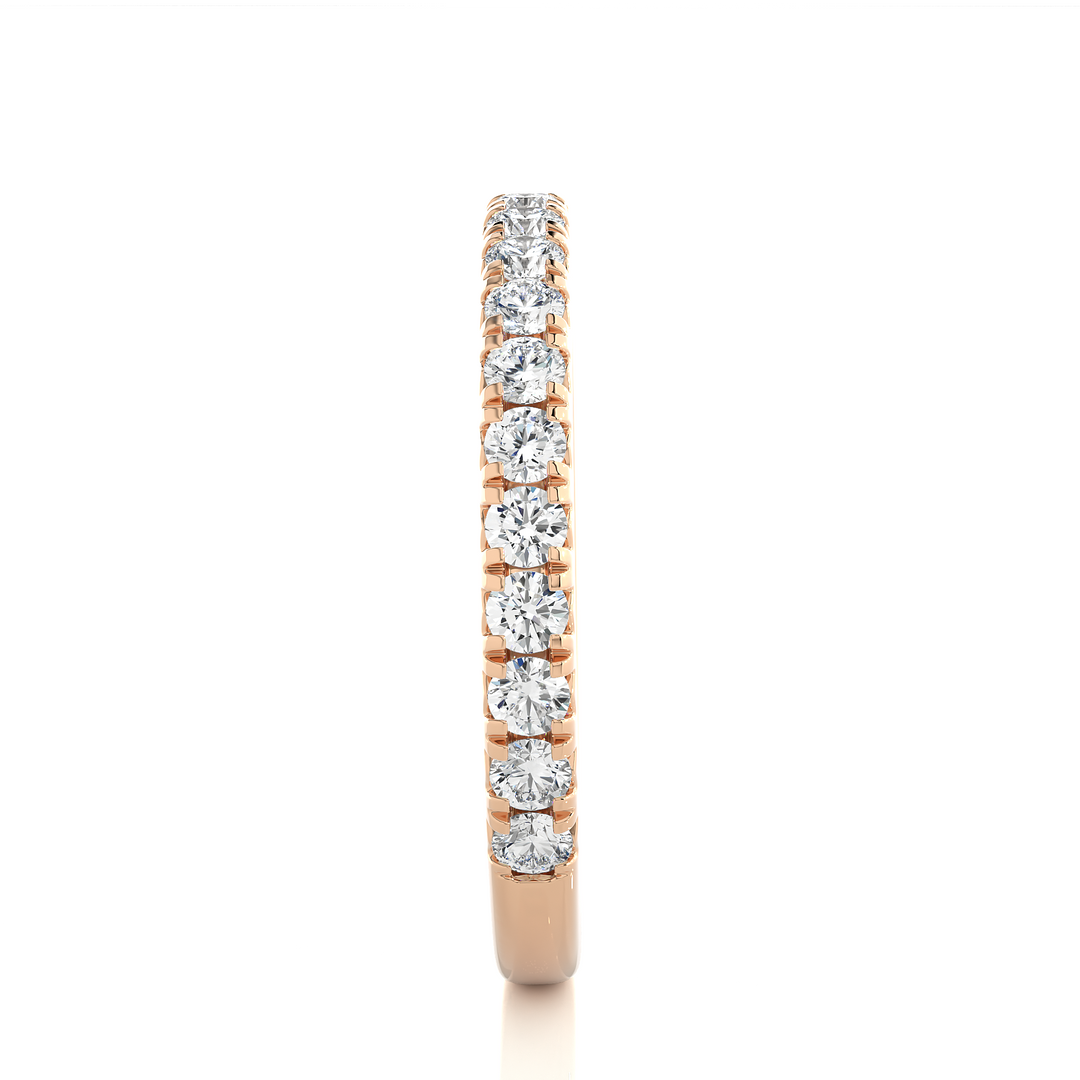 0.73 CT Round Cut Lab Grown Diamond Micro Pave Band  21 Stone IGI Certified