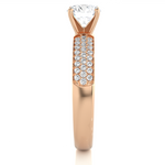 Load image into Gallery viewer, 1.02 CTW Round Lab-Grown Diamond Engagement Ring with Pave Set E-F / VVS-VS
