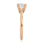Load image into Gallery viewer, 0.96 CT Princess Cut Three Stone Lab Grown Diamond Ring | 3 Stone Gold Band
