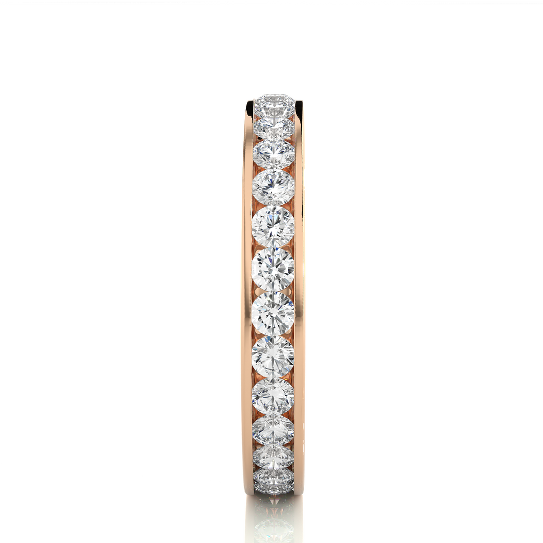 1.20 CT Round Lab Grown Diamond Channel Set Eternity Band | 30 Stone Gold Ring