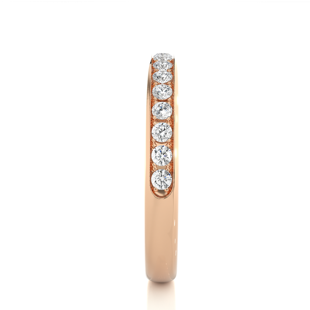 0.35 CT Round Cut Lab Grown Diamond Prong Set Band  16 Stone IGI Certified
