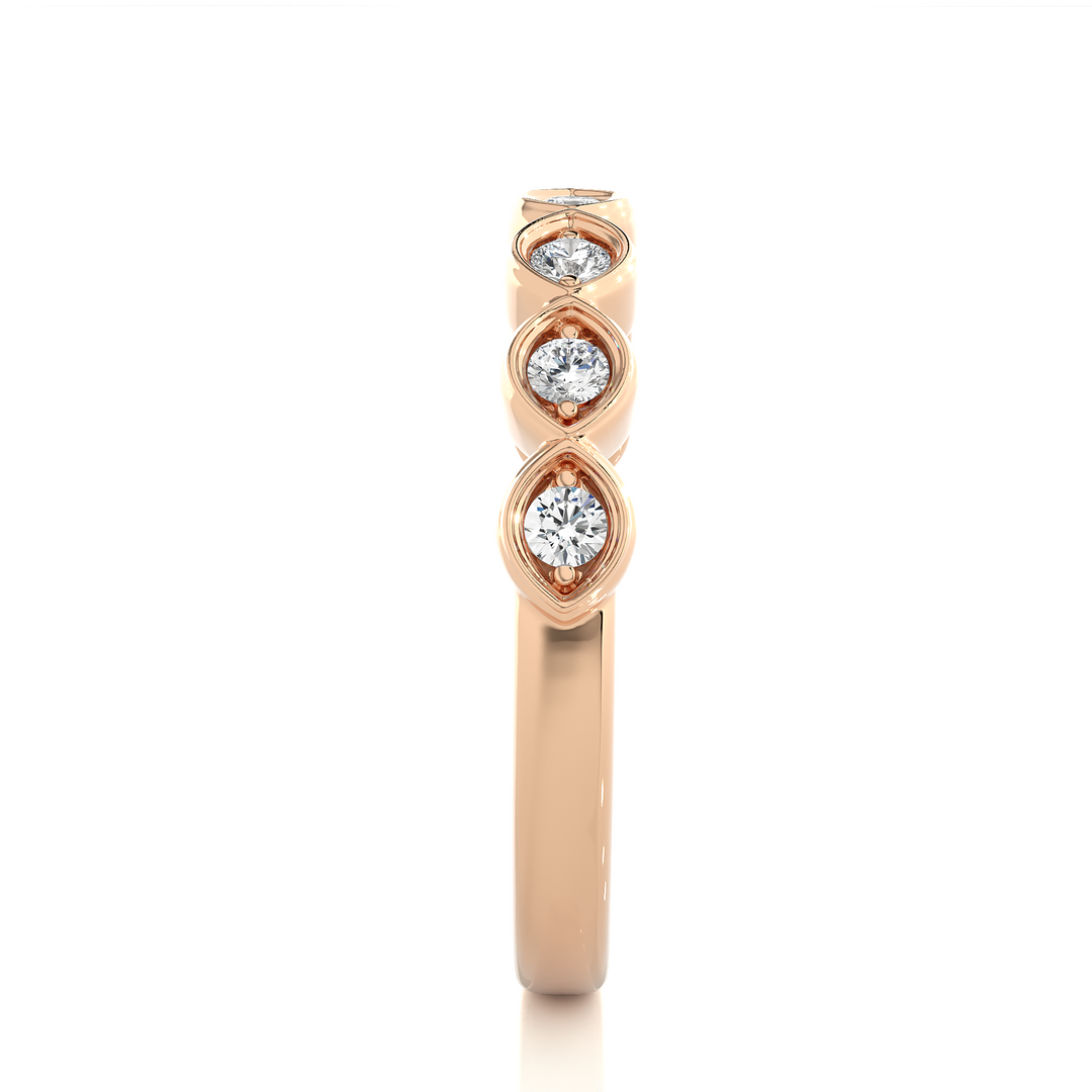 0.21 CT Round Cut Lab Grown Diamond Marquise-Style 7 Stone Ring  IGI Certified