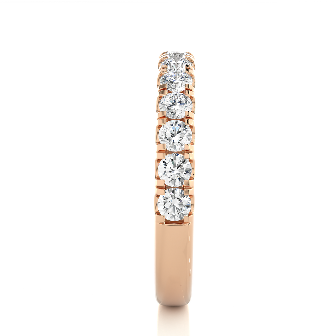 0.96 CT Round Cut Lab Grown Diamond Micro Pave Band  13 Stone IGI Certified