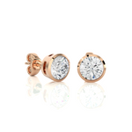 Load image into Gallery viewer, 1.00 CTW Round Cut Lab-Grown Diamond Bezel Set Push Back Earrings
