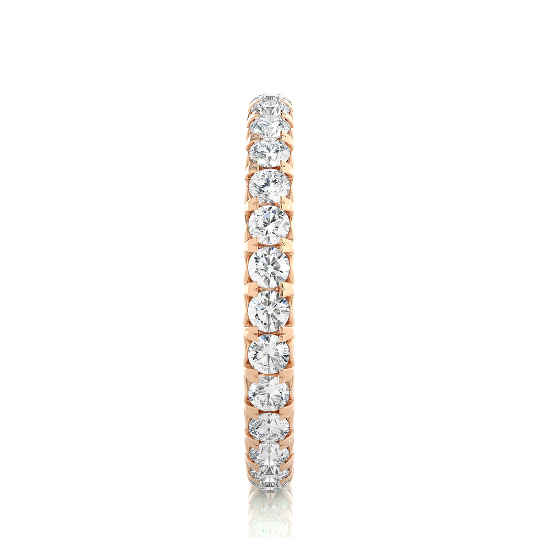 1.04 CT Round Lab Grown Diamond Micro Pave Eternity Band | 30 Stone Gold Ring