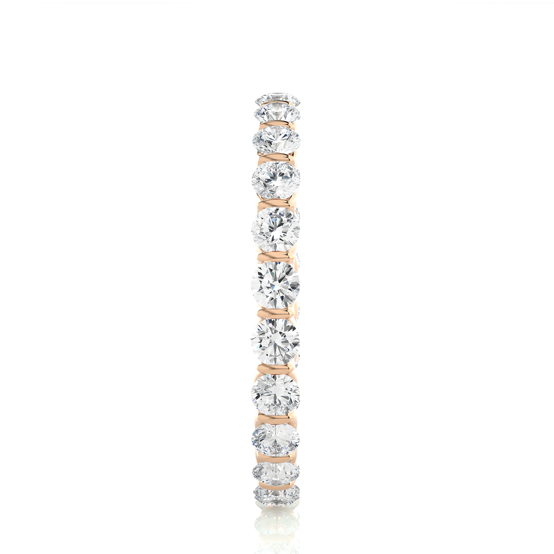 1.09 CT Round Lab Grown Diamond Bar Set Eternity Band | 24 Stone Gold Ring