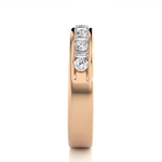 Load image into Gallery viewer, 0.52 CT Baguette &amp; Round Cut Lab Grown Diamond Channel Set Band  13 Stone IGI Certified

