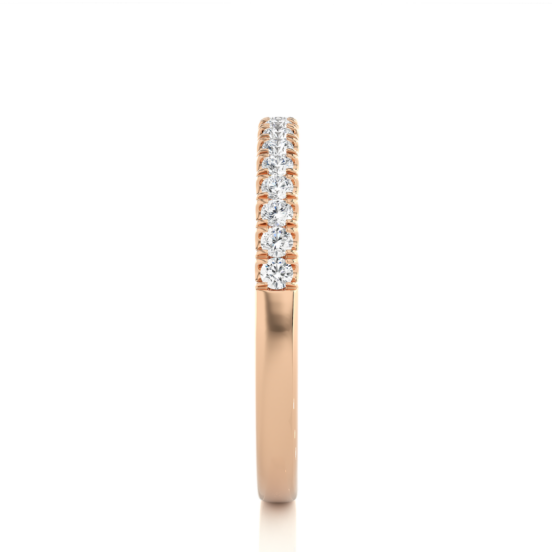 0.25 CT Round Cut Lab Grown Diamond Micro Pave Band  16 Stone IGI Certified