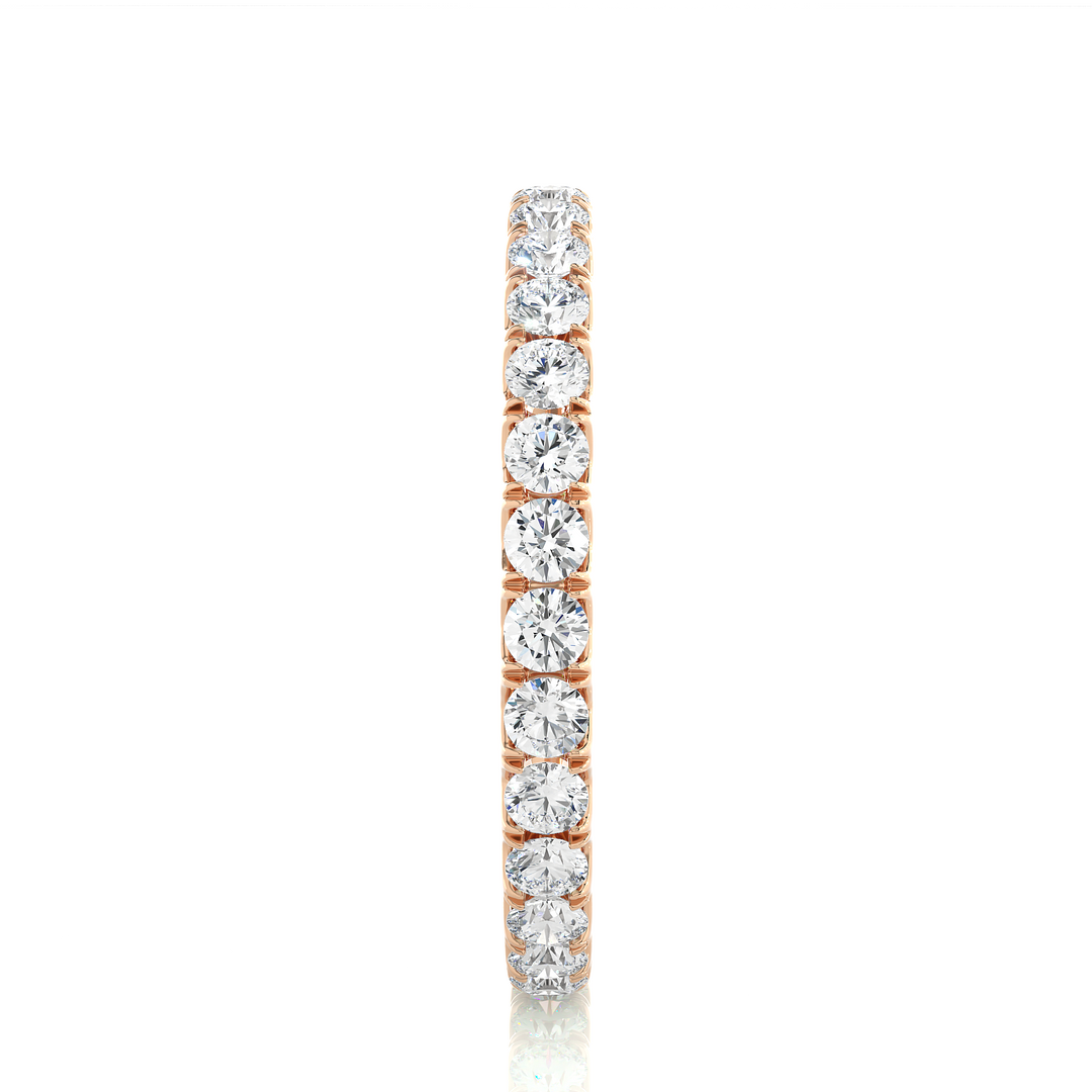 1.04 CT Round Lab Grown Diamond Micro Pave Eternity Ring | 30 Stone Gold Band