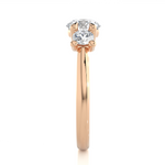 Load image into Gallery viewer, 1.39 CT Round Lab Grown Diamond Three Stone Ring | 3 Stone Gold Band
