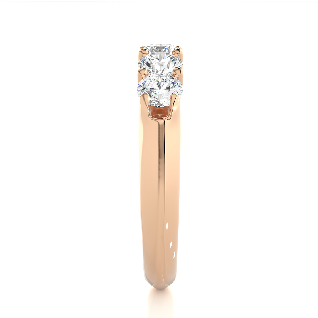 1.11 CT Round Cut Lab Grown Diamond Band  5 Stone IGI Certified