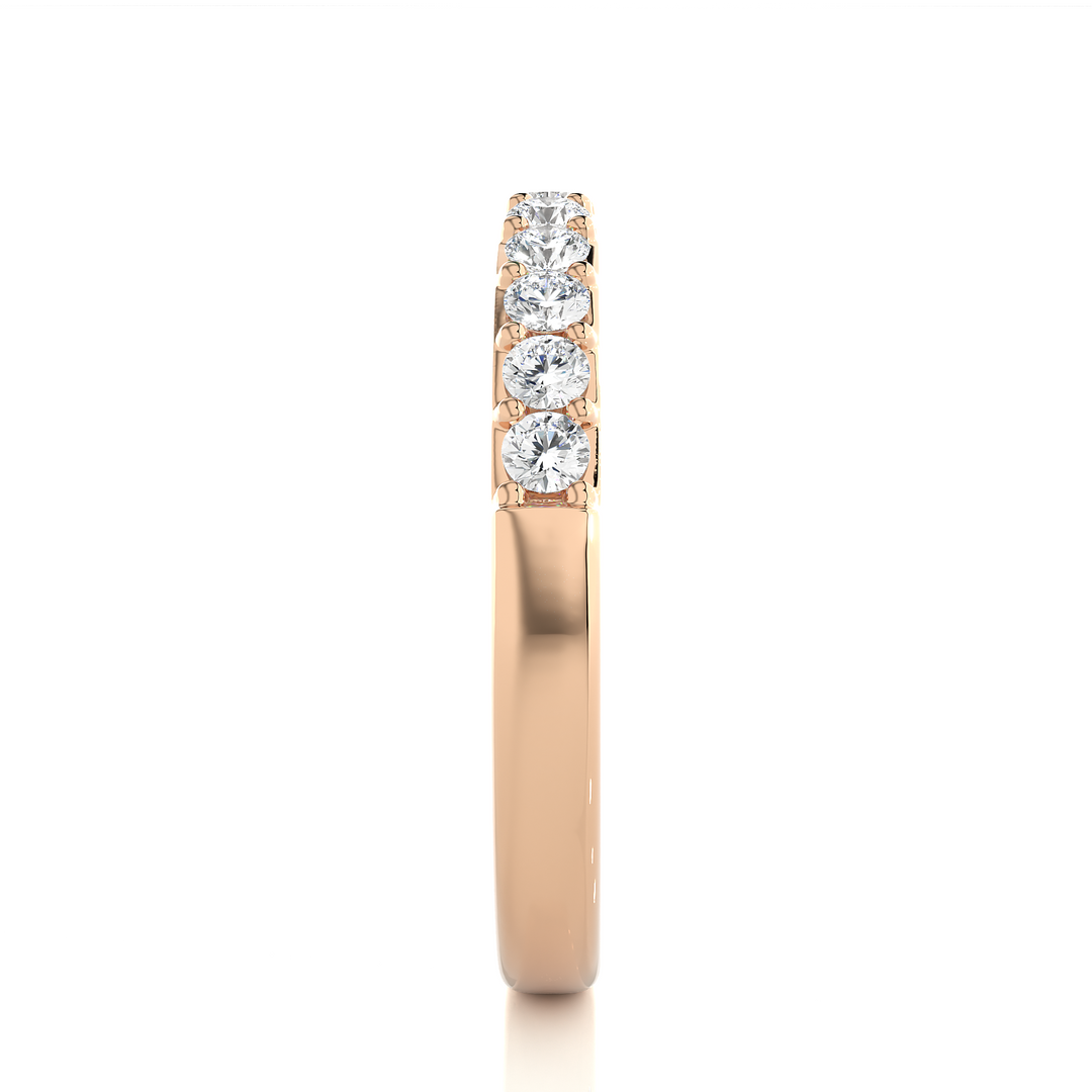 0.40 CT Round Cut Lab Grown Diamond Prong Set Band  10 Stone IGI Certified