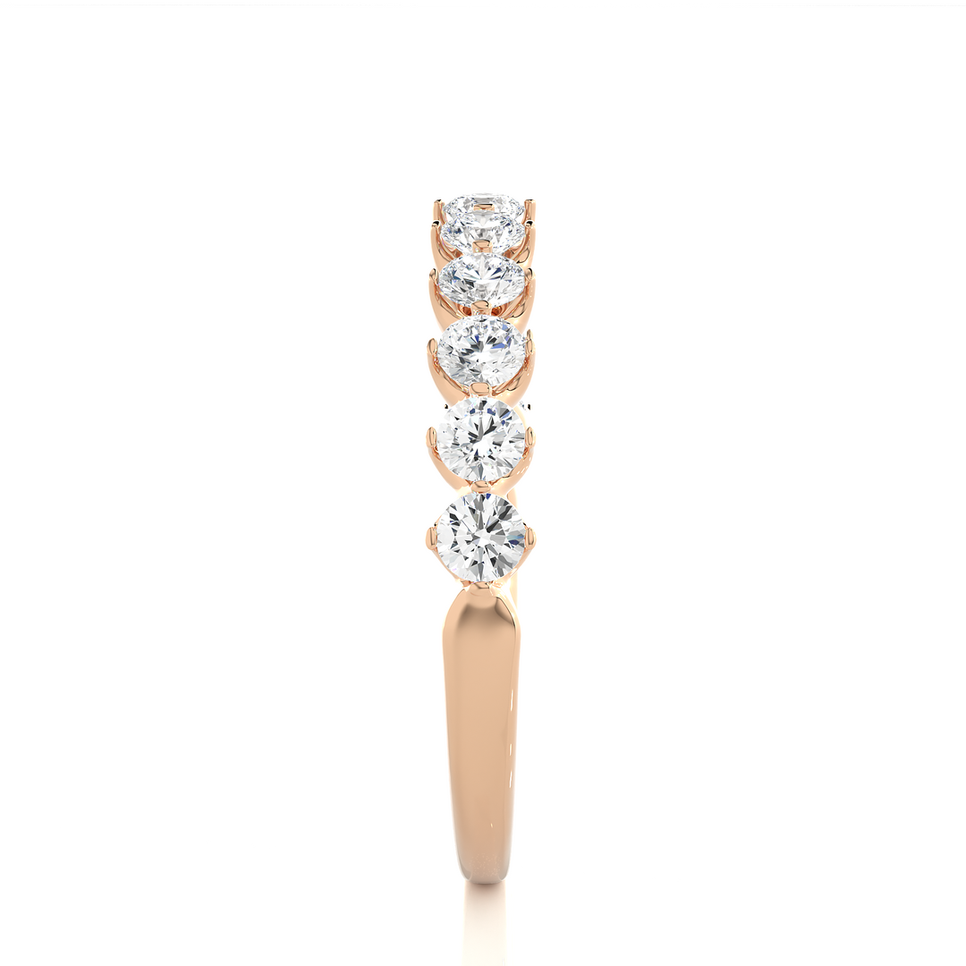 0.57 CT Round Cut Lab Grown Diamond Prong Set Band  11 Stone IGI Certified