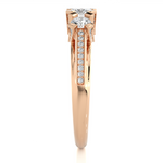 Load image into Gallery viewer, 1.20 Carat Three Stone Round Lab-Grown Diamond Ring | Pavé Side Stone Band
