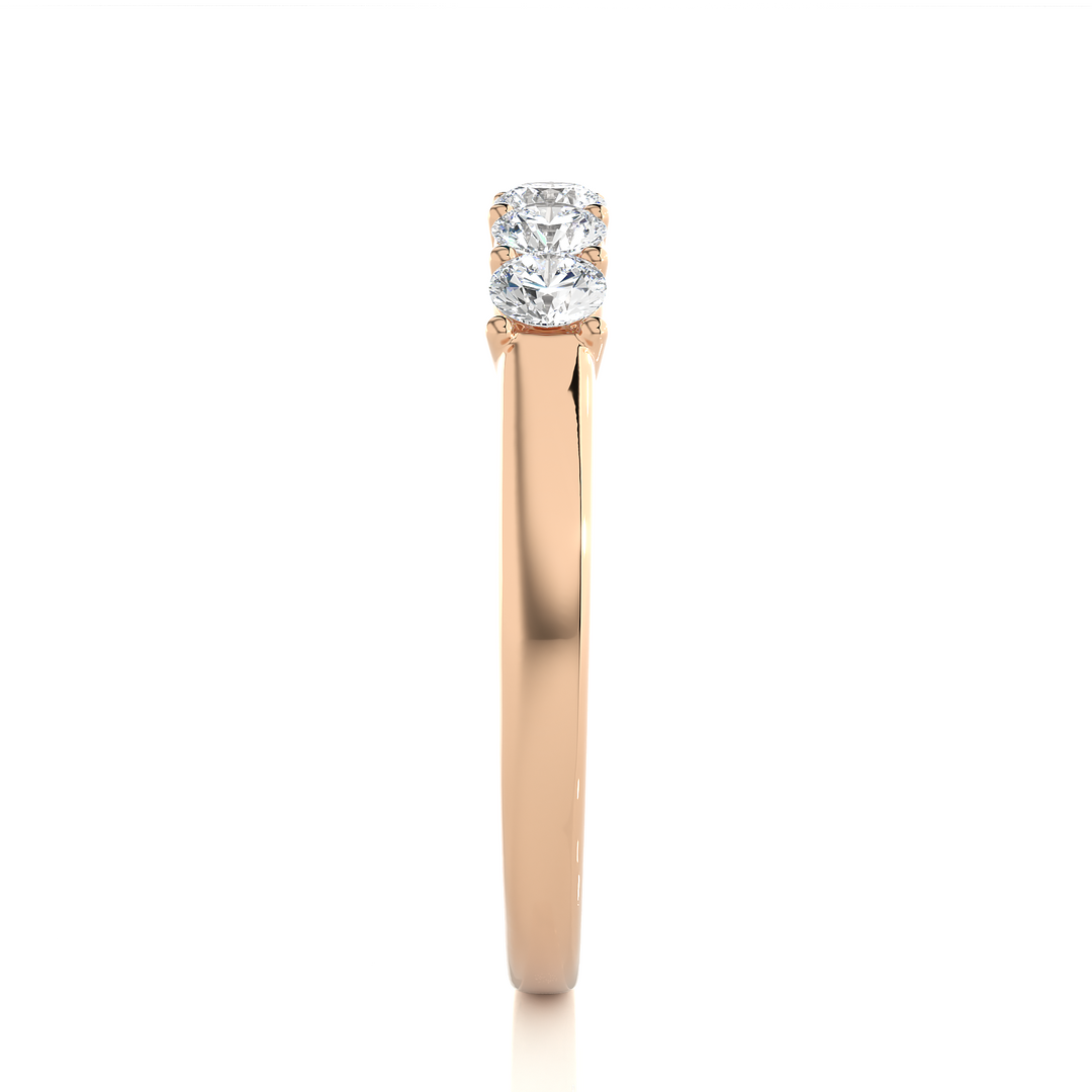 0.51 CT Round Cut Lab Grown Diamond Five Stone Prong Set Ring  IGI Certified