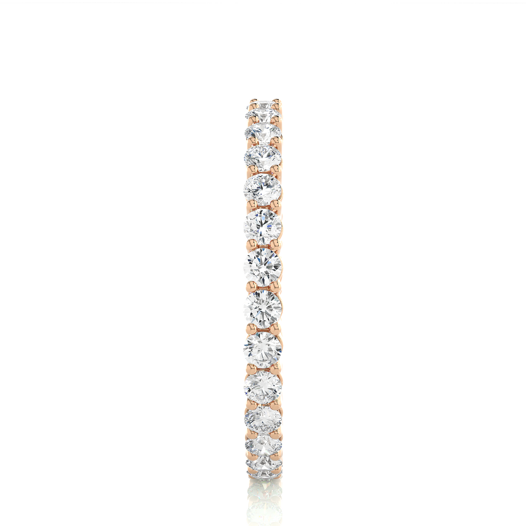 0.90 CT Round Lab Grown Diamond Eternity Band | 30 Stone Gold Ring