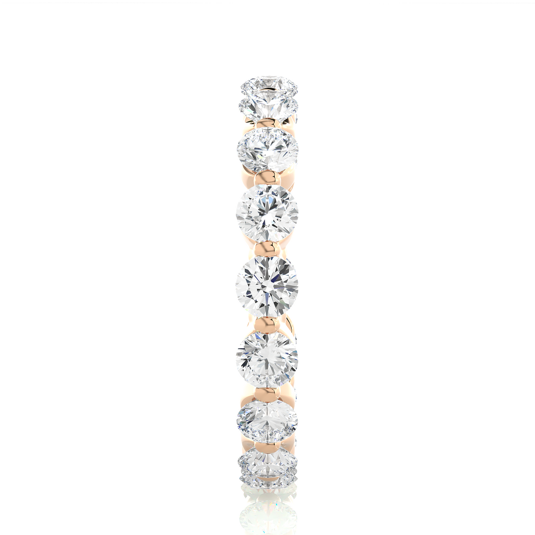 2.01 CT Round Lab Grown Diamond Bar Set Eternity Ring | 18 Stone Gold Band
