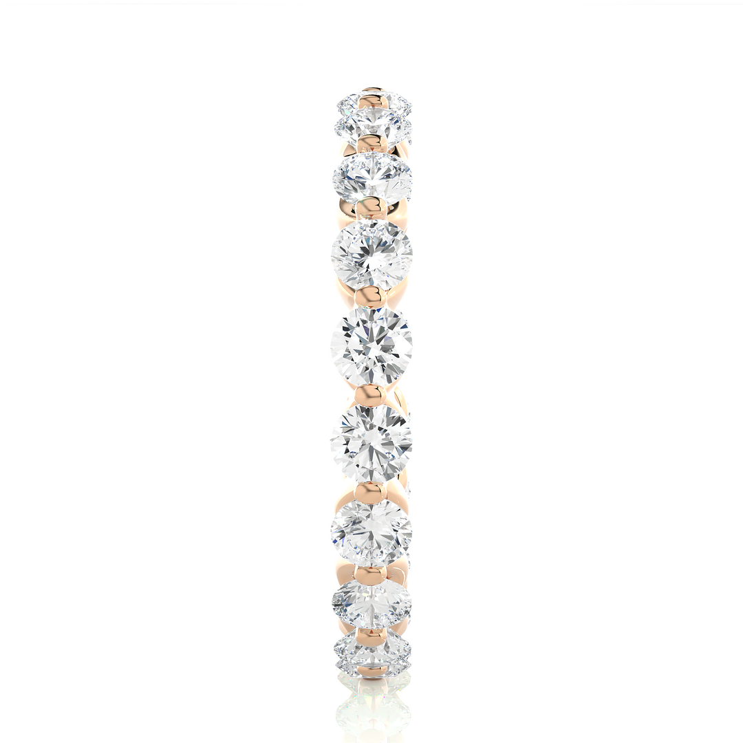 2.03 CT Round Lab Grown Diamond Bar Set Eternity Band | 20 Stone Gold Ring