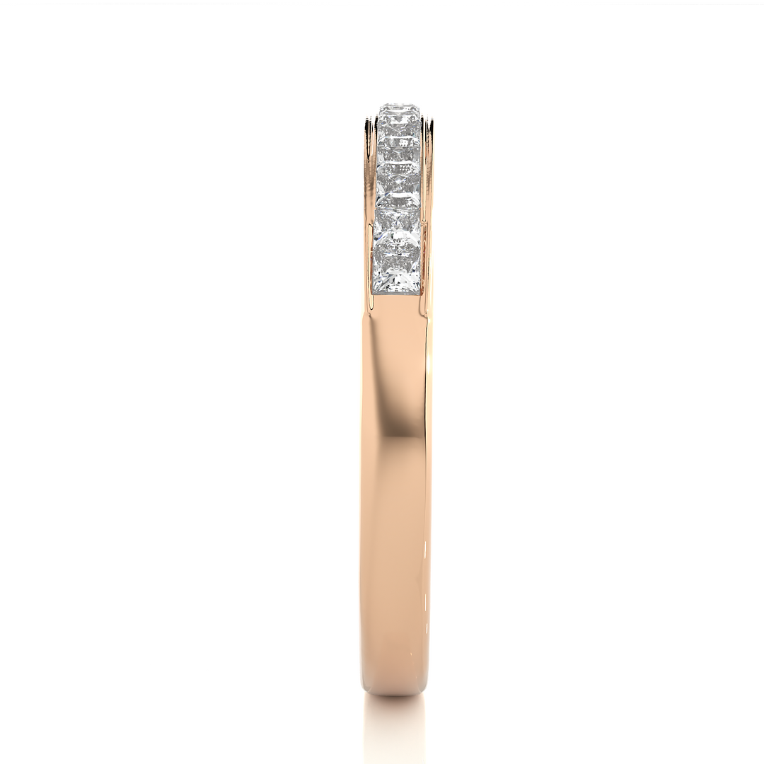 0.32 CT Princess Cut Lab Grown Diamond Channel Set Band  13 Stone IGI Certified