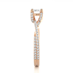Load image into Gallery viewer, 0.74 CTW Round Lab-Grown Diamond Twisted Engagement Ring E-F / VVS-VS
