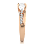 Load image into Gallery viewer, 0.97 CTW Round Lab-Grown Diamond Twisted Engagement Ring with Claw &amp; Channel Set E-F / VVS-VS
