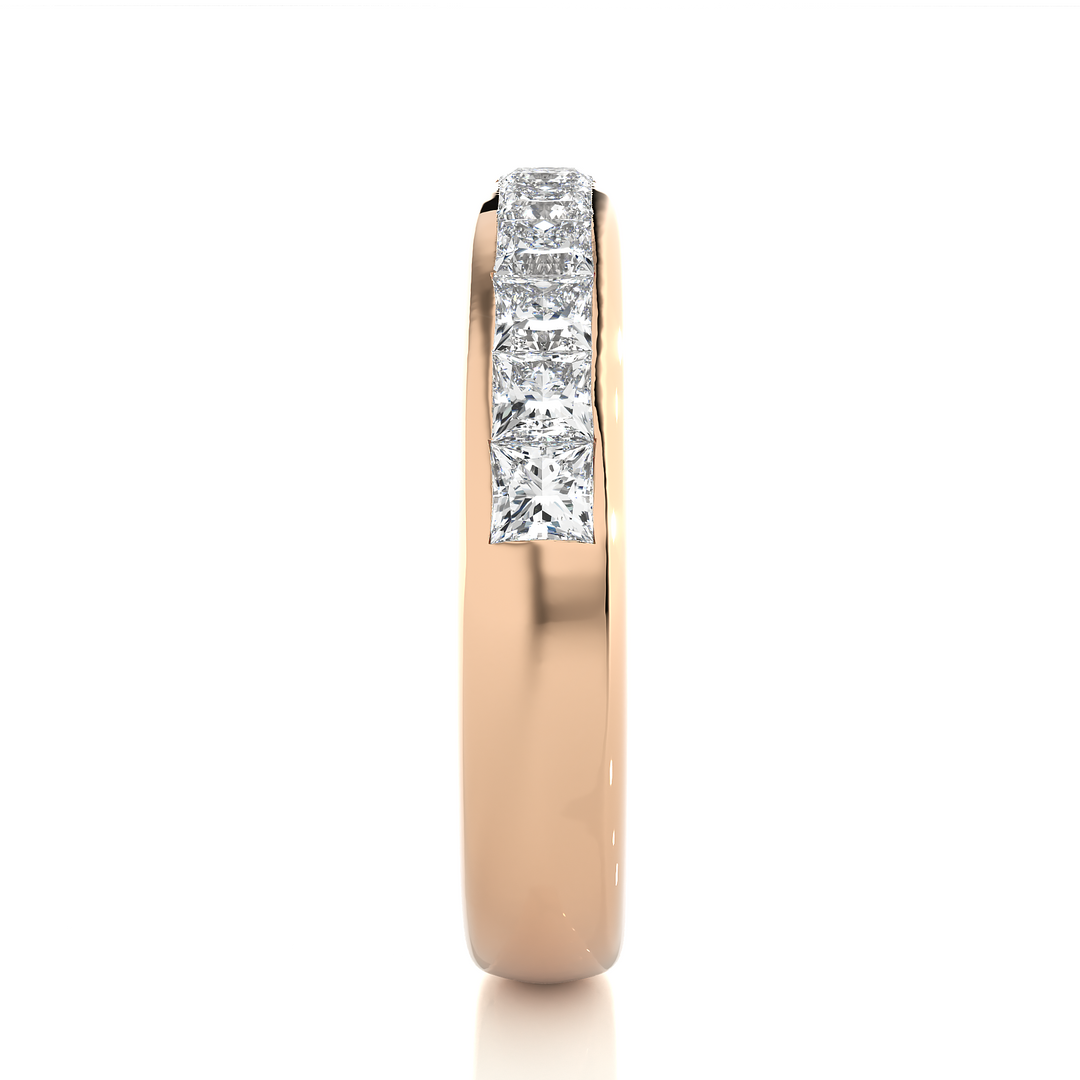 0.55 CT Princess Cut Lab Grown Diamond Channel Set Band  11 Stone IGI Certified