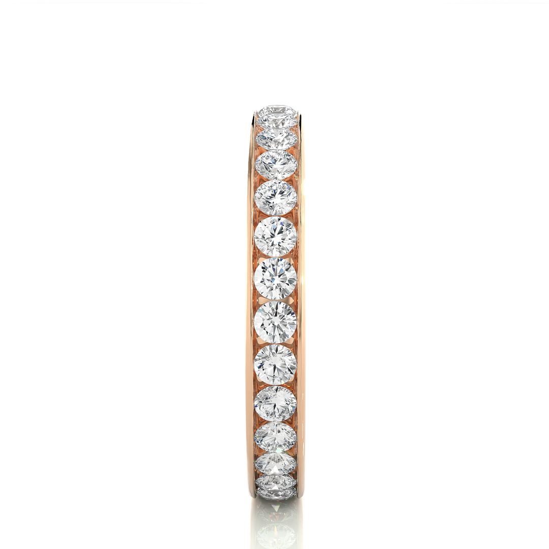 1.04 CT Round Lab Grown Diamond Channel Set Ring | 30 Stone Gold Band