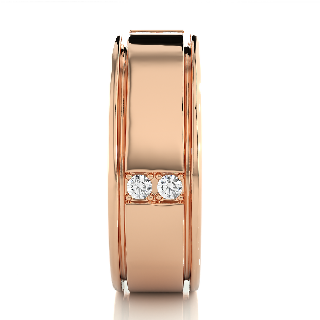 0.28 CT Bold Men’s Lab Grown Diamond Ring | 8 Stone Gold Band