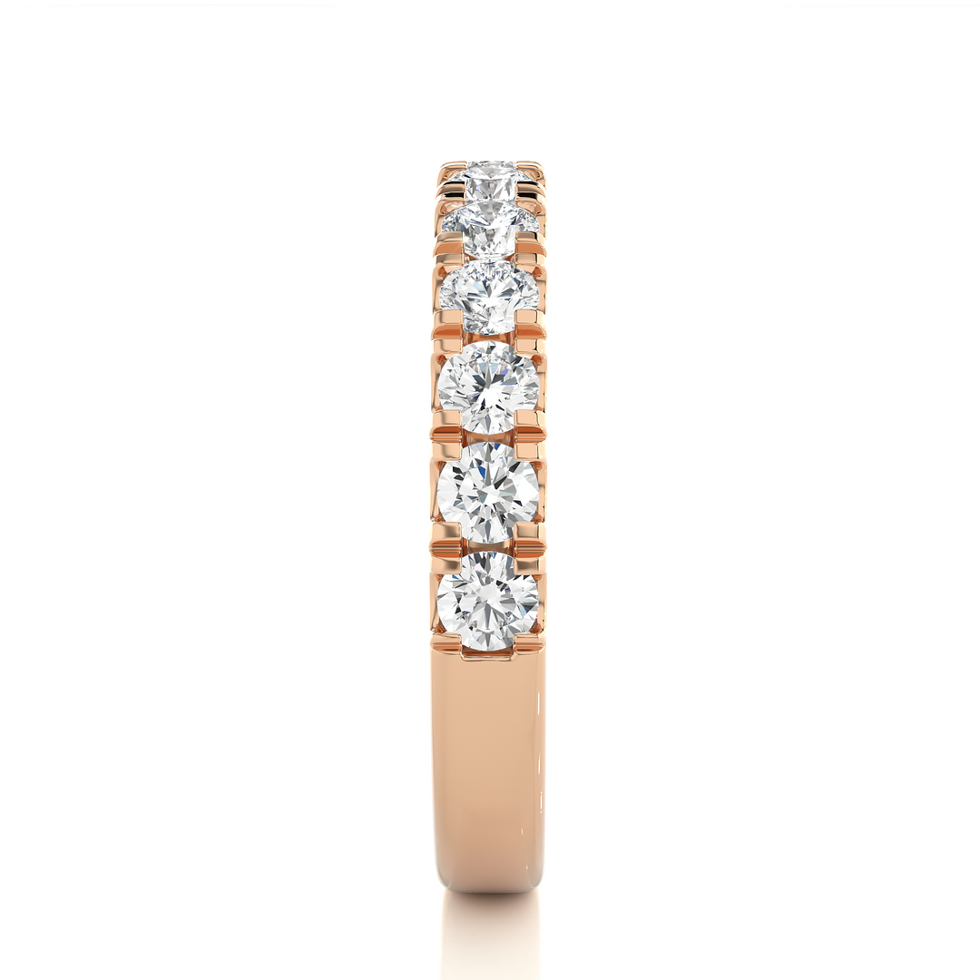 0.99 CT Round Cut Lab Grown Diamond Micro Pave Band  12 Stone IGI Certified