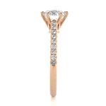 Load image into Gallery viewer, 1.47 CTW Round Lab-Grown Diamond Engagement Ring with Six-Prong Center &amp; Micropave Sides E-F / VVS-VS
