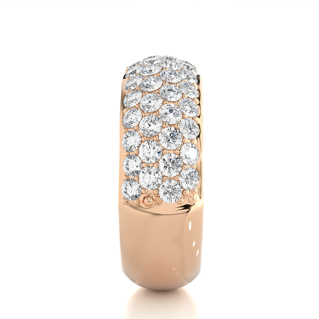 1.88 CT Round Cut Lab Grown Diamond 4 Row Pave Band  58 Stone Bold IGI Certified