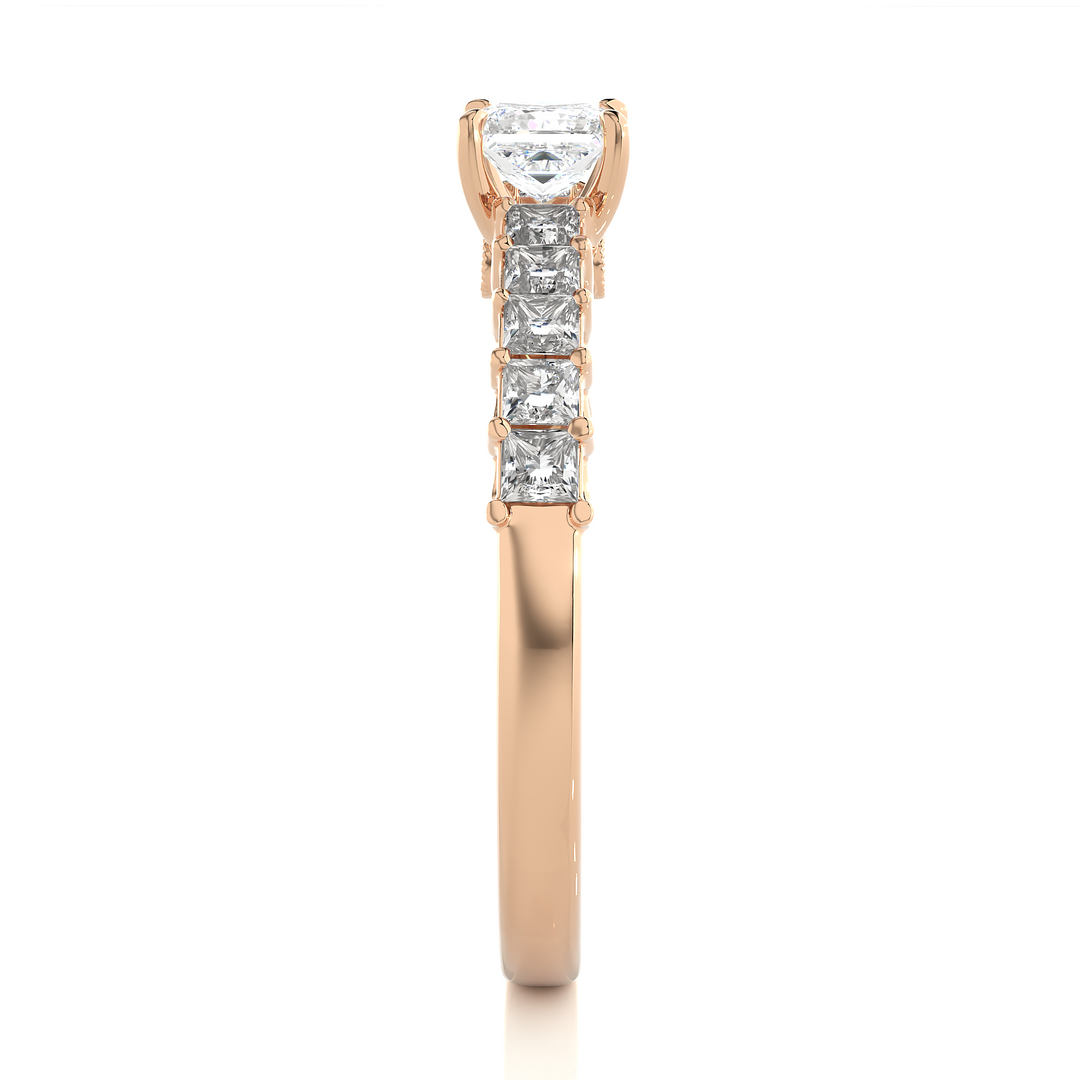 0.85 CTW Princess Cut Lab-Grown Diamond Prong Set Engagement Ring