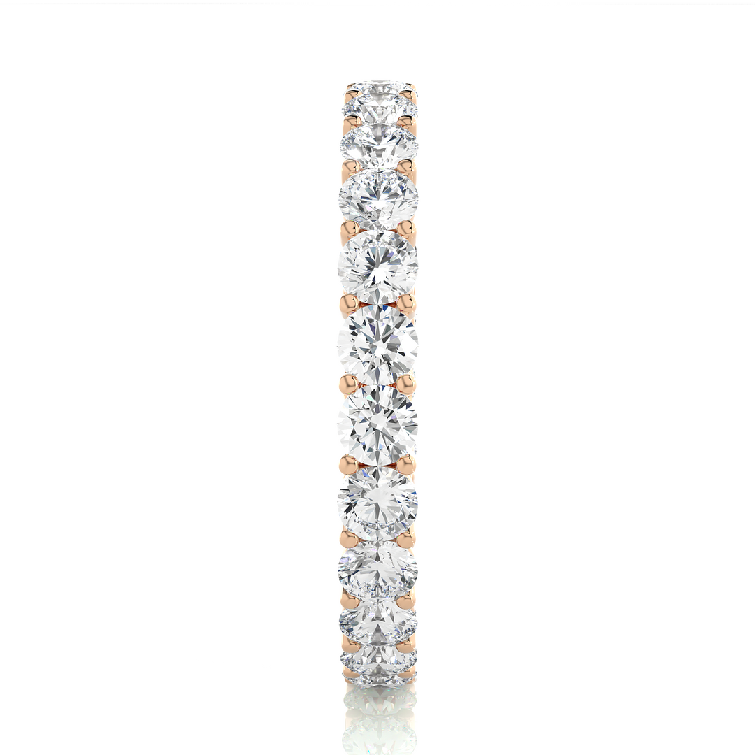 2.28 CT Round Lab Grown Diamond Prong Set Eternity Band | 25 Stone Gold Ring