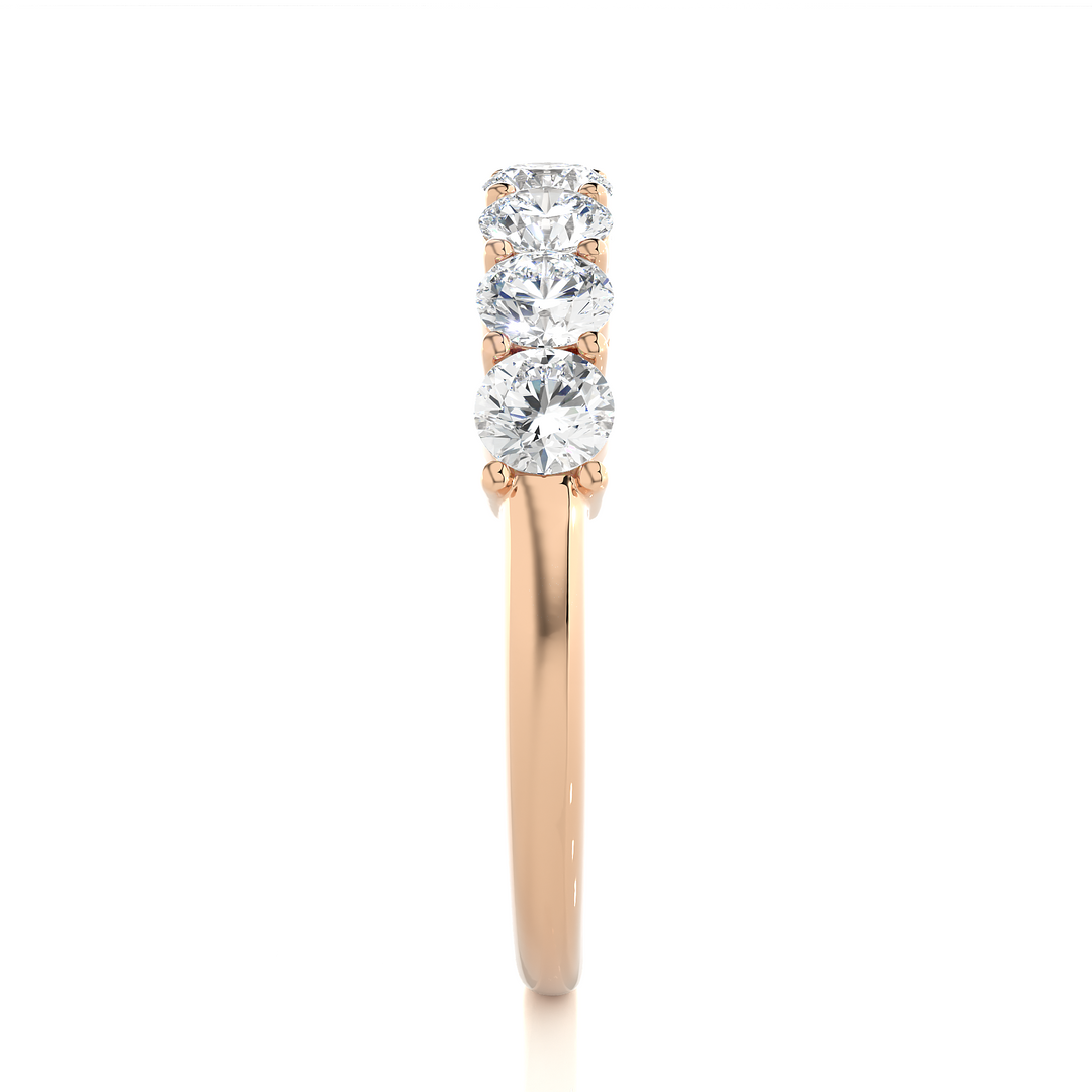 1.13 CT Round Cut Lab Grown Diamond Prong Set Band  7 Stone IGI Certified