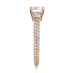 Load image into Gallery viewer, 1.45 CT Round Center with Round Side Lab Grown Diamond Three Stone Ring | 105 Stone Gold Band

