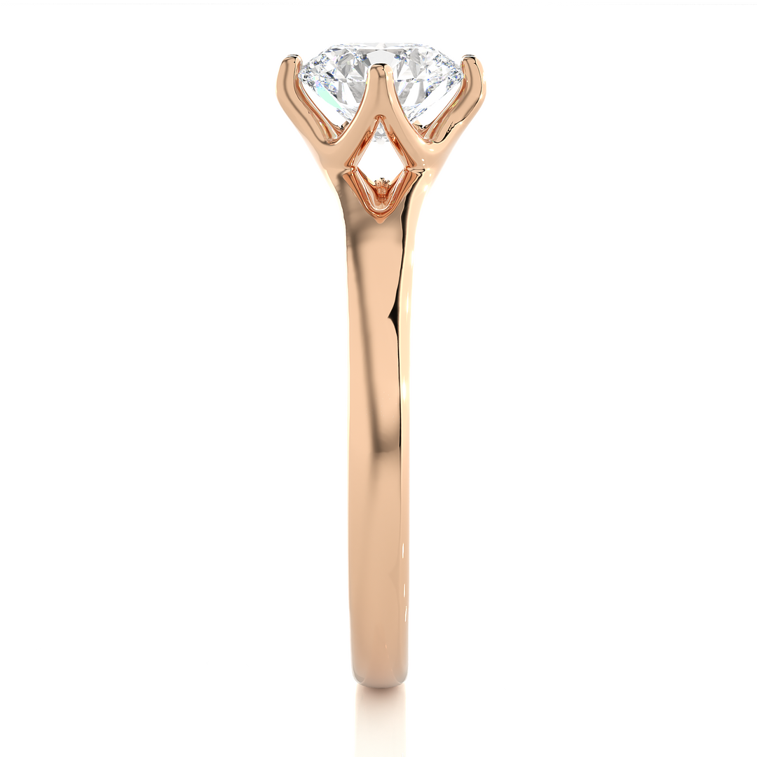 1.08 CT Round Brilliant Lab Grown Diamond Solitaire Engagement Ring | Gold Band