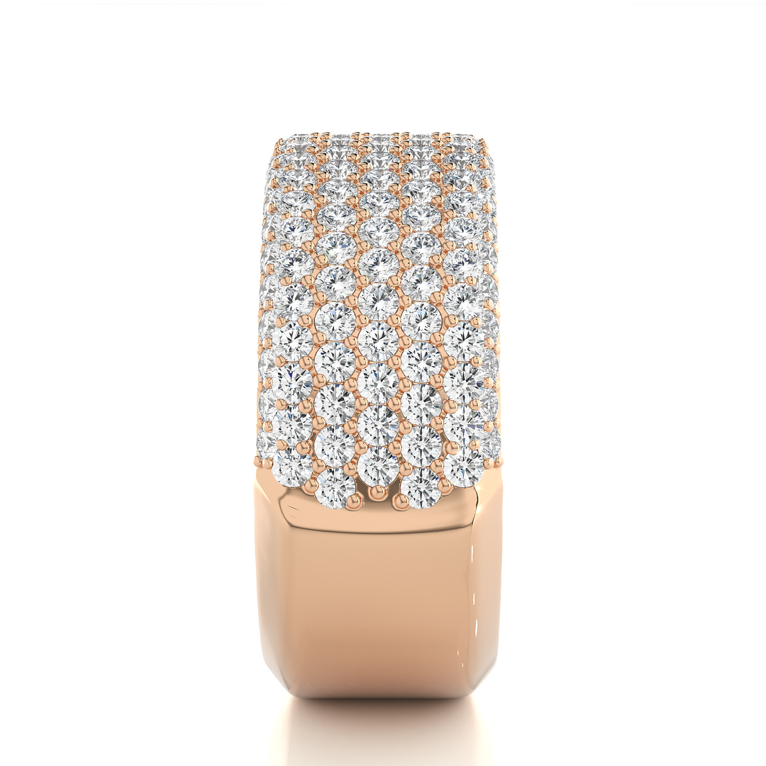 1.92 CT Round Cut Lab Grown Diamond 7 Row Pave Band  161 Stone IGI Certified